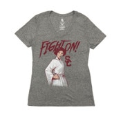 USC Trojans Women's 289C Gray Fight On! Womens Leia T-Shirt